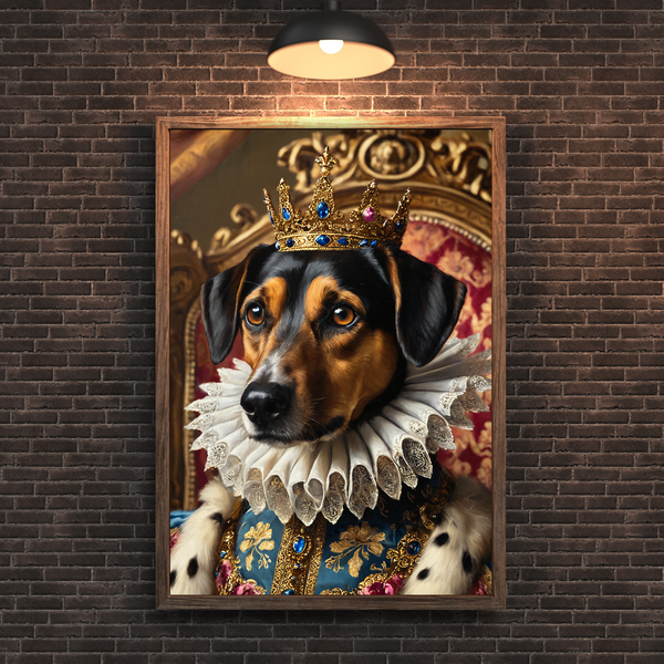 Custom Royal Dog Portrait – Noble King Style Renaissance Canvas Wall Art