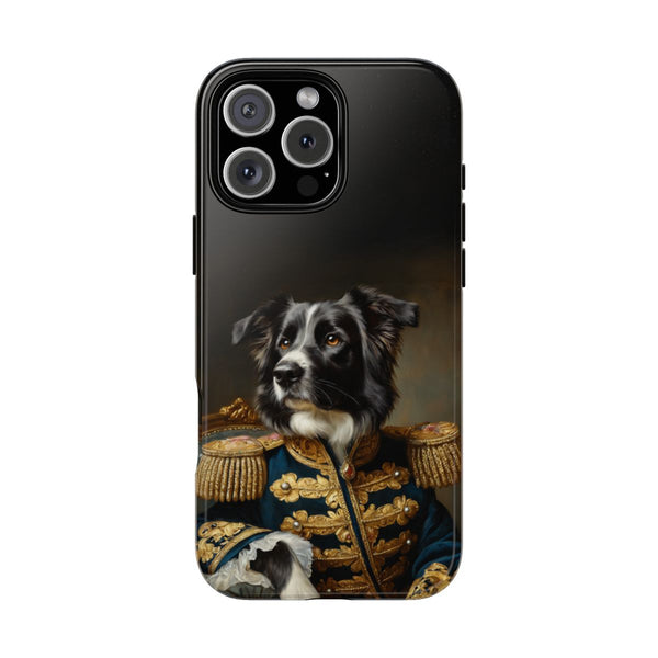 Custom Border Collie Phone Case – Royal Officer Pet Portrait | iPhone & Samsung