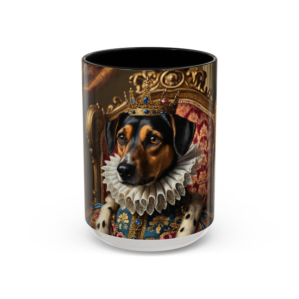 Custom royal king dog mug with golden crown