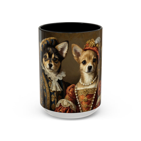 Royal Chihuahua couple mug in Renaissance outfits