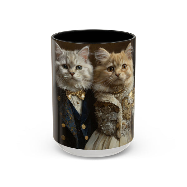Aristocrat cats couple mug with elegant attire