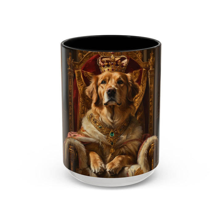 Custom golden retriever king mug with royal crown