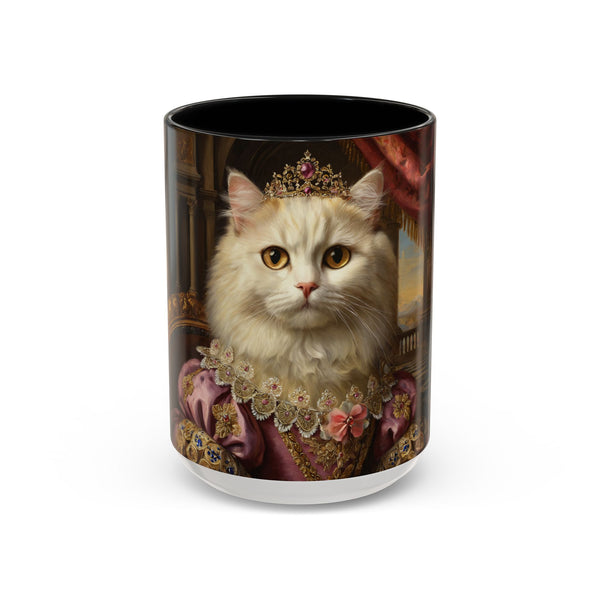 Royal princess cat mug with tiara and pink gown