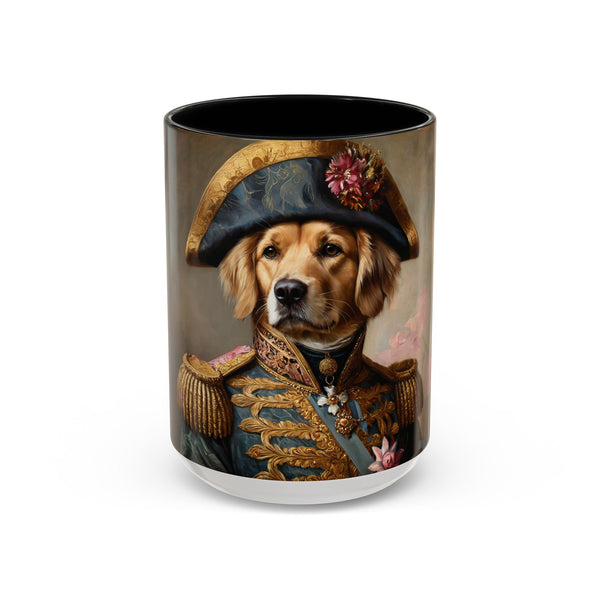 Custom general dog mug with military outfit and hat