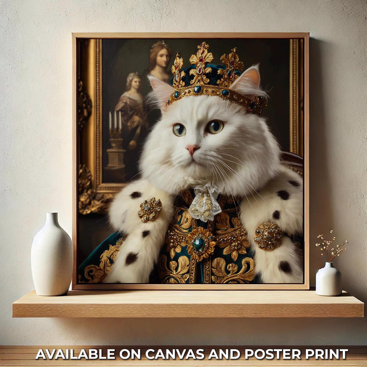 Custom King & Queen Cat Portrait Canvas — photo 2 of 11
