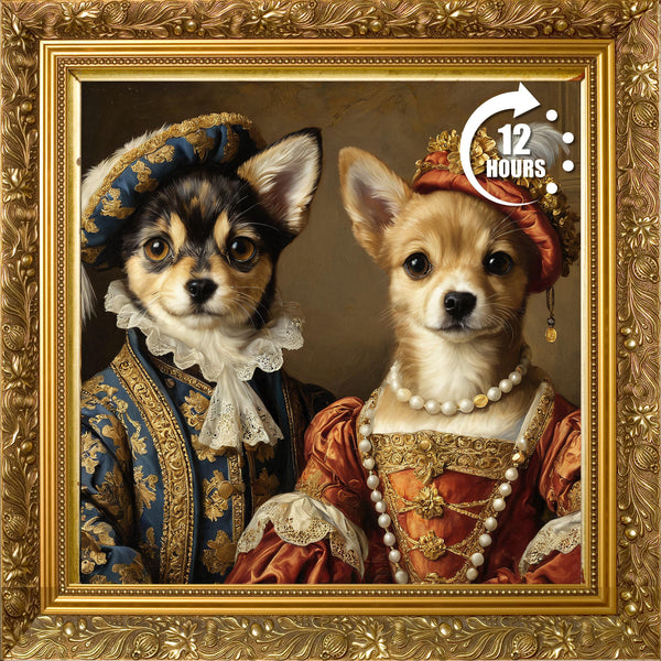 Royal Dog Portrait – Custom Renaissance Pet Wall Art | Personalized Pet Painting, Unique Dog Lover Gift