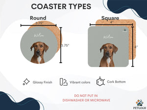 Custom Pet Coaster Using Pet Photo + Name Custom Dog Coaster Personalized Cat Coaster Pet Lover Gift Dog Mom Gift — photo 10 of 11