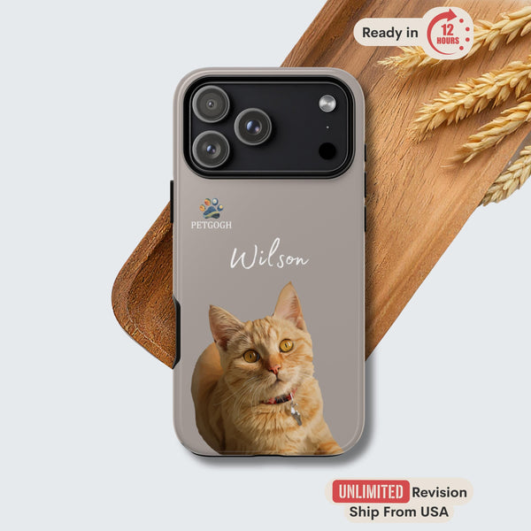 Custom Pet Phone Case with Photo & Name | Personalized Dog Cat Phone Case | Custom Gift for iPhone 17, Custom Cat Phone Case