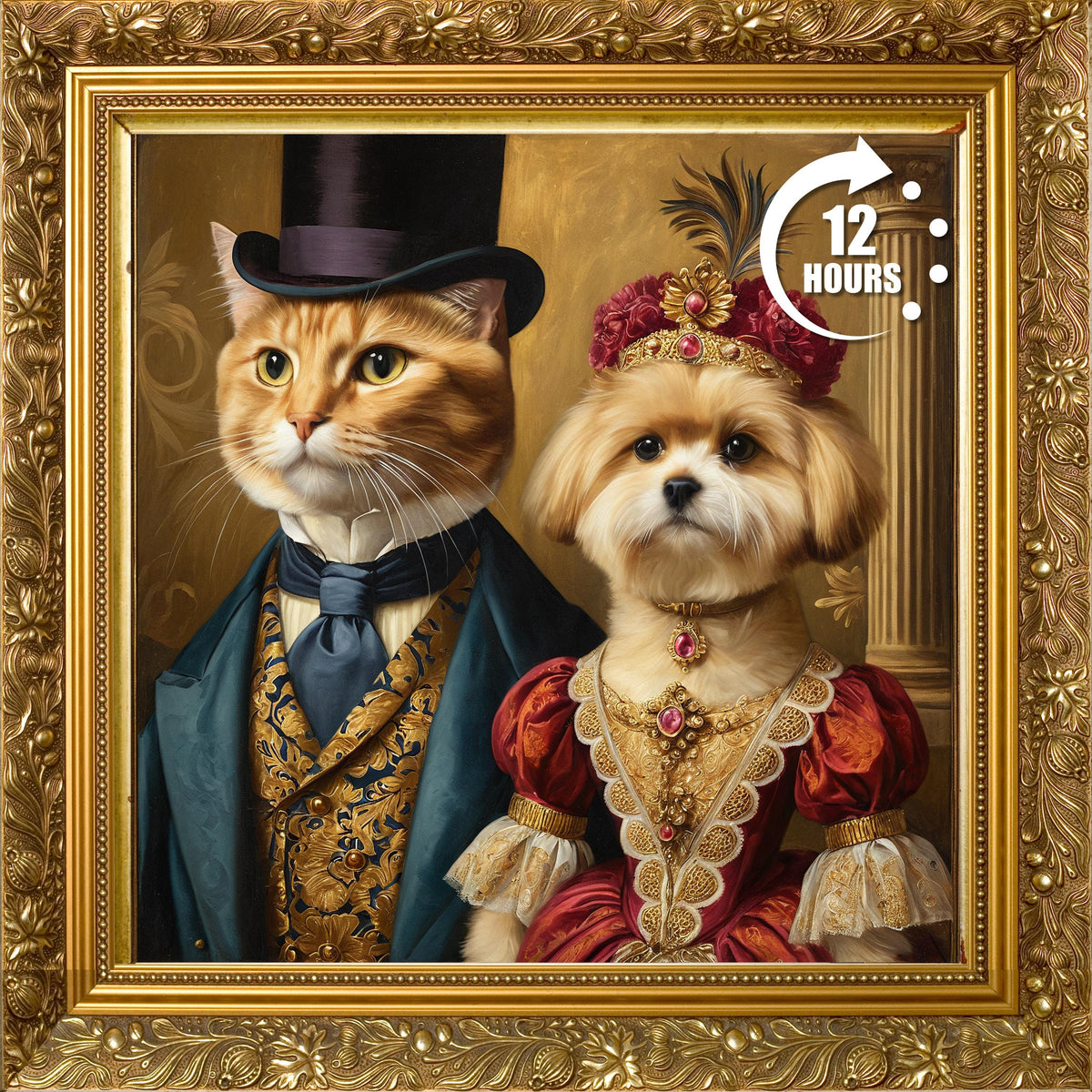 Custom Royal Pet Portrait Canvas