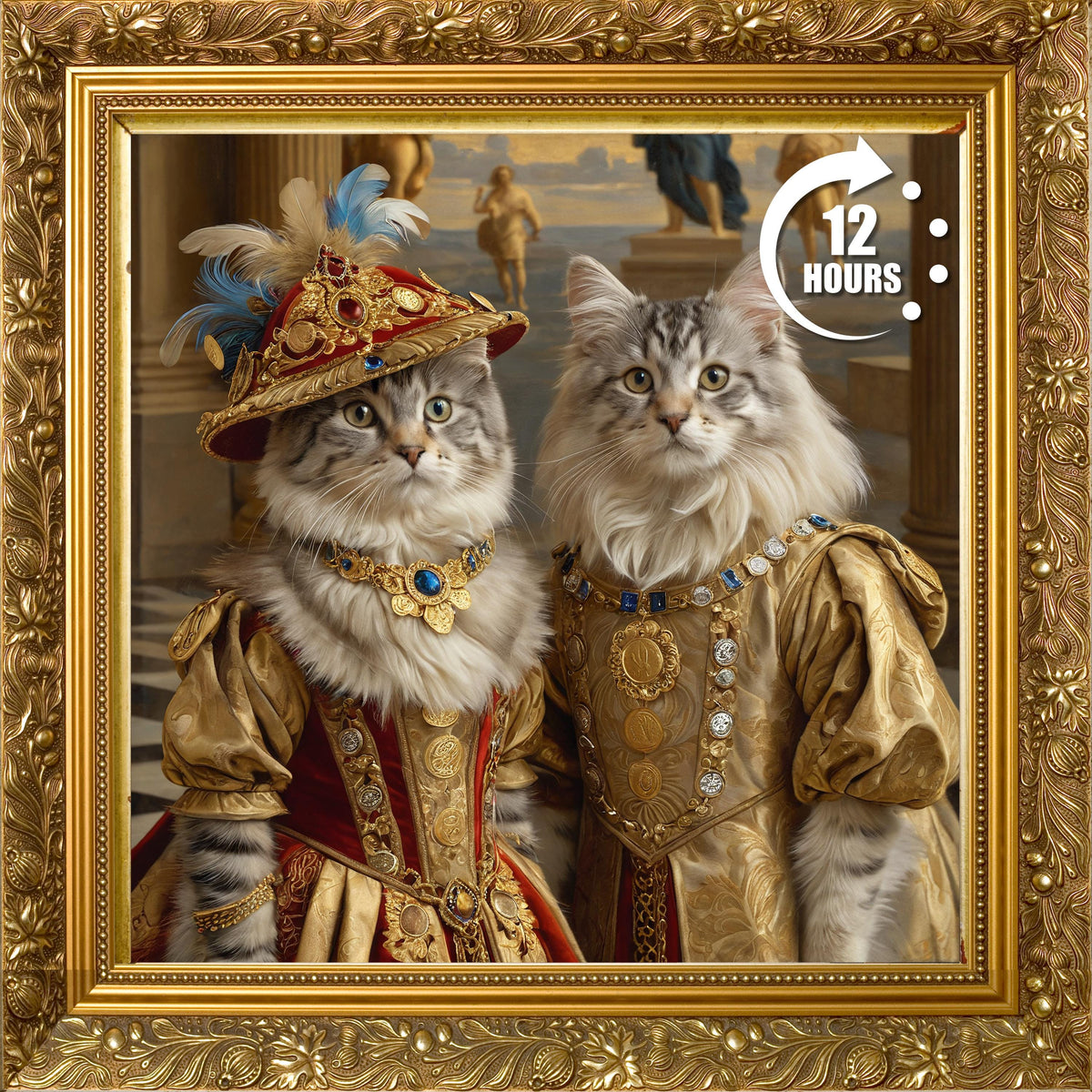 Custom Prince & Princess Cat Portrait