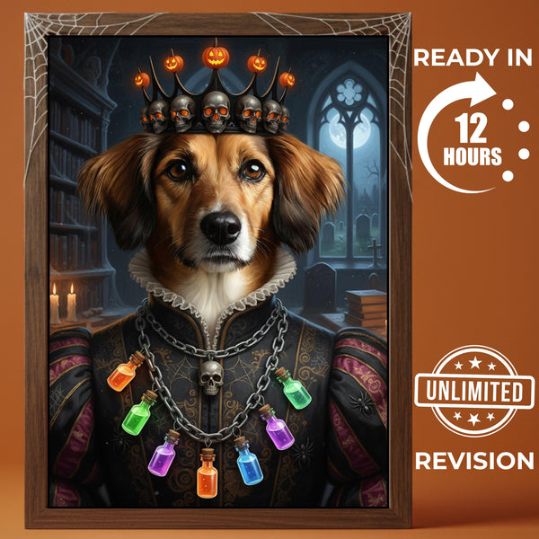 Custom Halloween Dog Portrait: Gothic Pet General (Digital File)