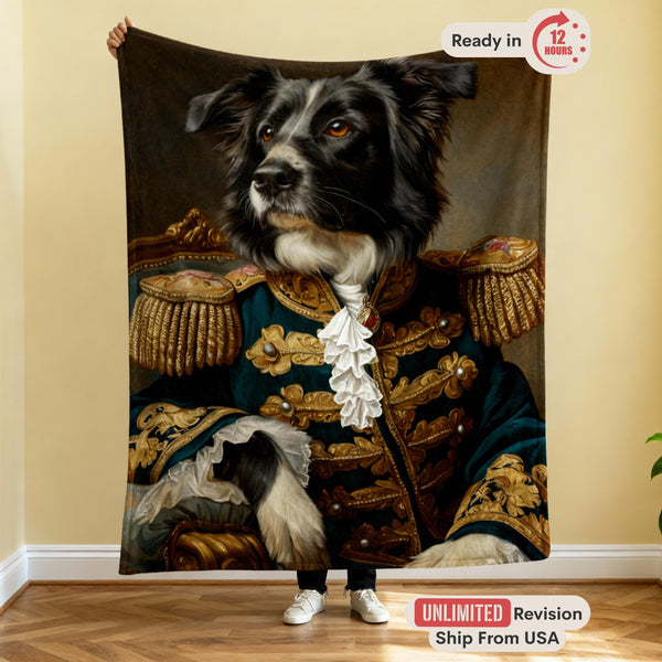 Custom Blanket from Pet Photos, Personalized Dog or Cat Face Throw, Fleece or Sherpa, Gift for Pet Lover, Unique Animal Portrait Gift