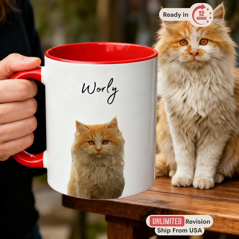 Personalized Pet Mugs from Photo Custom Cat Mug Dog Coffee Cup with Name Pet Portrait Mug Dog Lover Gift Cat Mom Mug