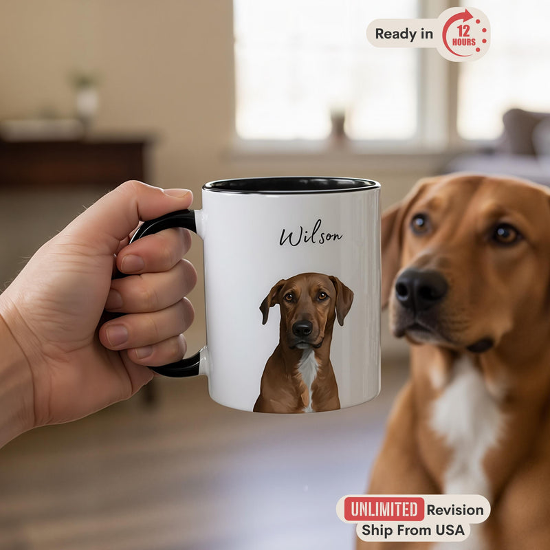 Custom Pet Mug from Photo, Personalized Dog Mug with Name, Cat Coffee Mug, Pet Memorial Gift