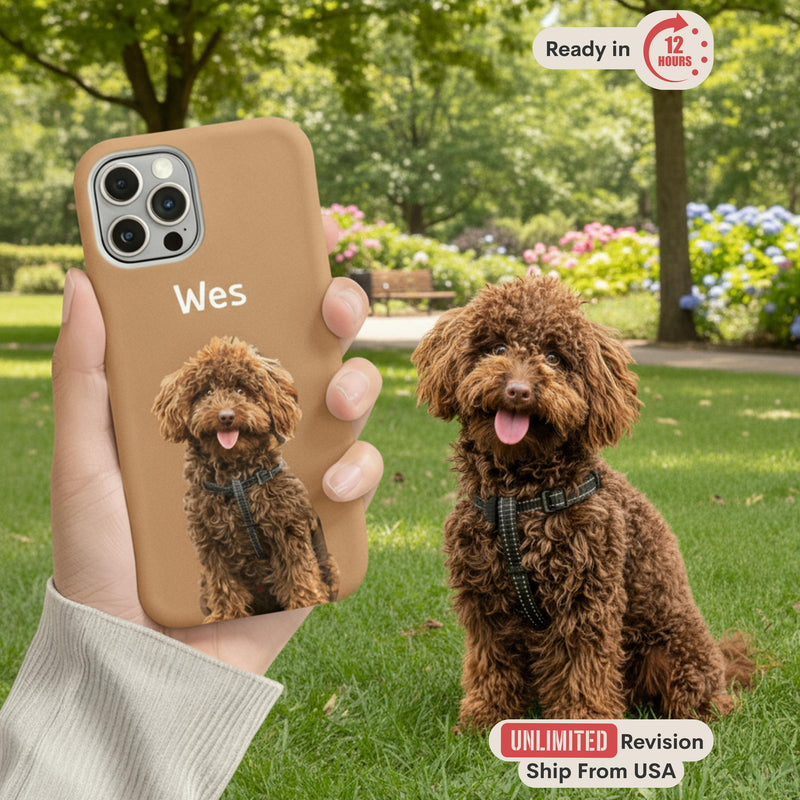 Custom Pet Phone Case for iPhone Samsung Using Pet Photo + Name Custom Dog Mom Gift Cat Dad Gift