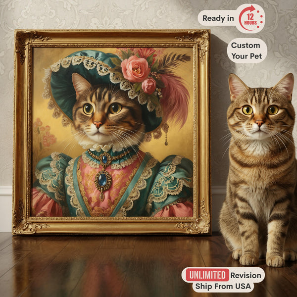 Custom Royal Pet Portrait, Custom King or Queen Pet Painting, Regal Dog Art from Photo, Funny Pet Gift