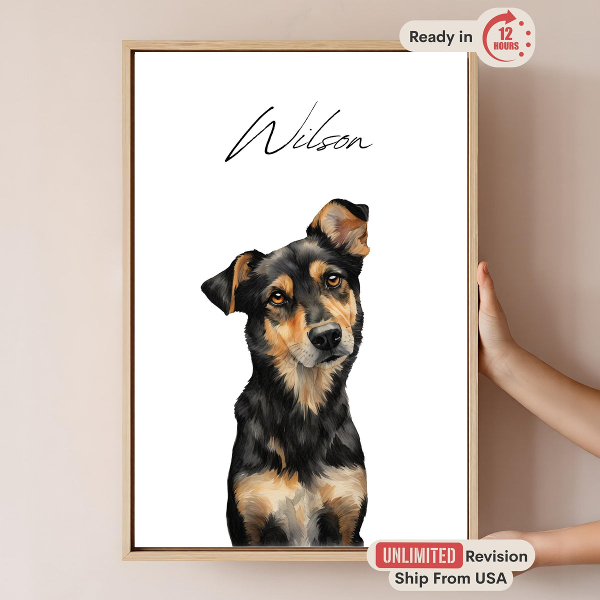 Custom Dog Portrait in Watercolor — photo 2 of 12