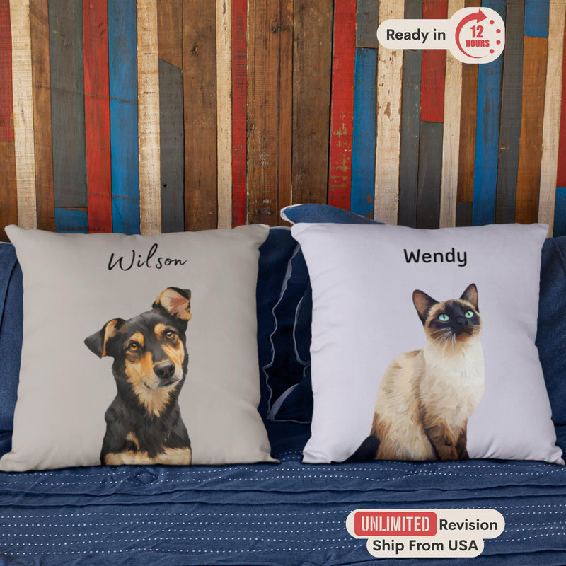 Custom Pet Pillow from Photo, Personalized Dog Pillow, Custom Cat Cushion, Pet Memorial Gift