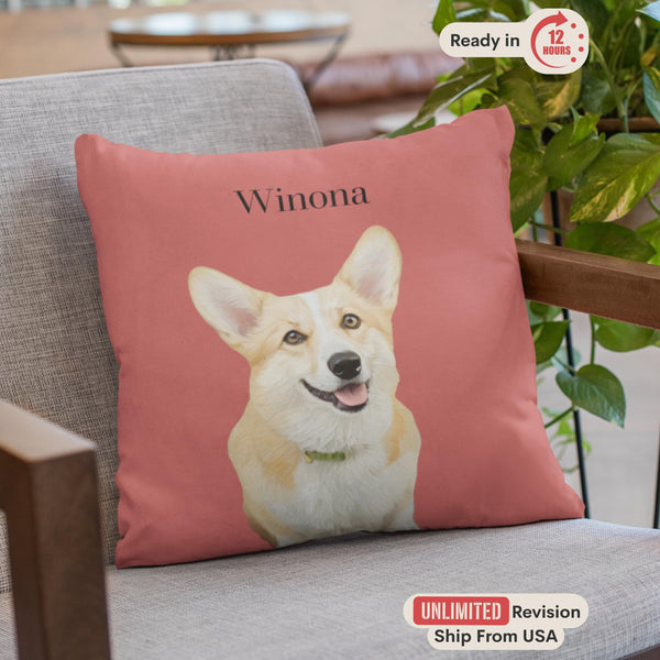 Custom Pet Pillow from Photo, Personalized Dog Pillow, Custom Cat Cushion, Pet Memorial Gift