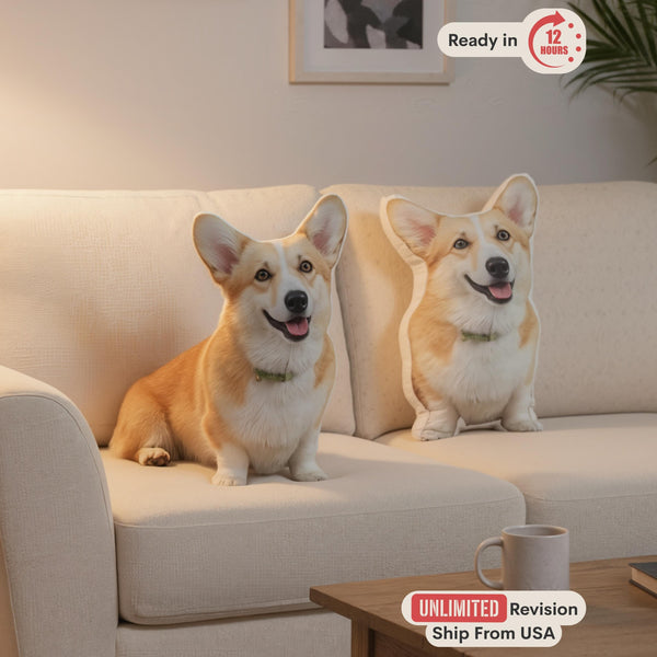 Custom Dog Pillow from Photo, Personalized Pet Shaped Pillow, Funny Body Pillow, Dog Mom Gift