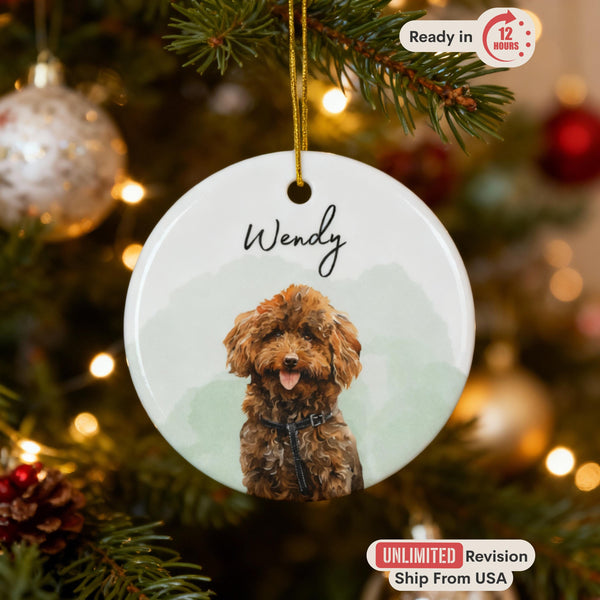 Personalized Pet Ornament from Photo and Name - Custom Dog Ornament Christmas Cat Ornament Pet Memorial Ornament