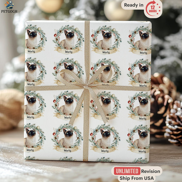 Personalized Pet Wrapping Paper, Custom Dog and Cat Gift Wrap, Holiday Christmas Wrap, Pet Themed Gift Wrap for Christmas, Funny Pet Gift