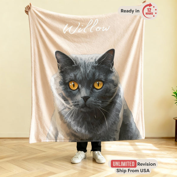 Personalized Pet Blanket with Photo | Custom Dog or Cat Throw Blanket | Cozy Furry Friend Gift | Housewarming, Pet Memorial, Dog Lover Decor