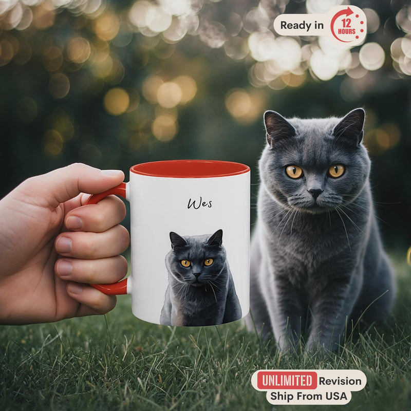 Custom Pet Mug Using Pet Photo + Name Custom Dog Mug Dog Coffee Cup Personalized Pet Mugs Dog Mom Mug Cat Dad Mug