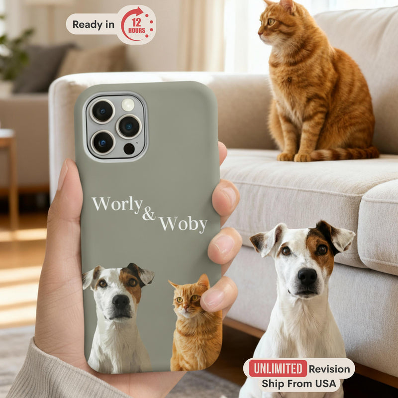 Custom Pet Phone Case Using Pet Photo + Name Custom Dog Phone Case iPhone Cat Case Dog Mom Gift