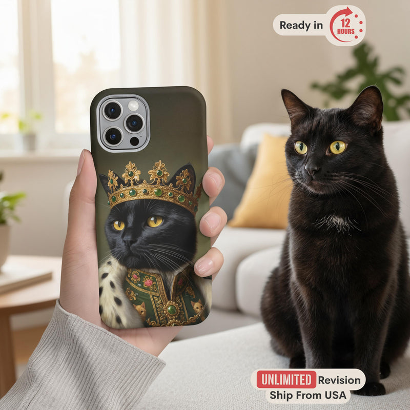 Custom Pet Phone Case, Personalized Royal Dog Memorial Case, Cat Sympathy Gift for iPhone Samsung