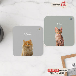 Custom Dog Coaster Using Pet Photo + Name Personalized Cat Coaster Pet Drink Coaster Dog Mom Gift Pet Lover Gift — photo 10 of 11