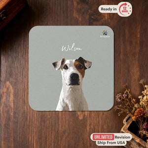 Custom Dog Coaster Using Pet Photo + Name Personalized Cat Coaster Pet Drink Coaster Dog Mom Gift Pet Lover Gift — photo 10 of 11