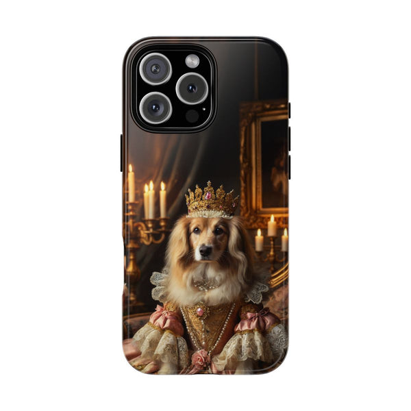 Custom royal queen dog phone case with golden crown
