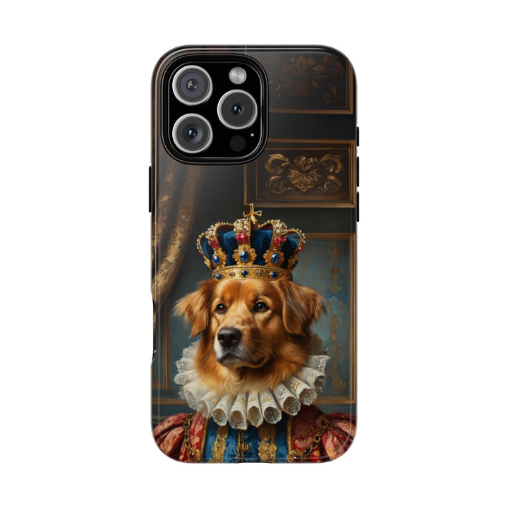 Golden Retriever phone case – custom royal king portrait with crown
